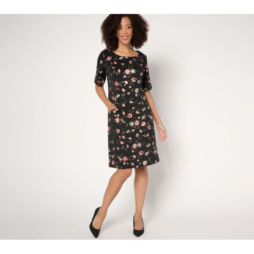 Isaac Mizrahi Live! Women's Petite Dress 2XP Scuba Crepe Multi-colored A669549